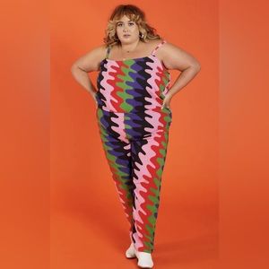 NWT Nooworks Jumpsuit || The Easy Suit || Static Print || Size Large